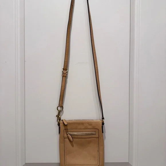 Coach Tan Leather North South Zip Crossbody - Picture 9 of 13